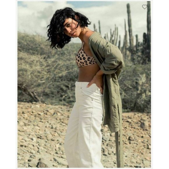 BILLA BONG NEW Quilted Open Front Piece Out Jacket in Sage Small - Picture 3 of 4